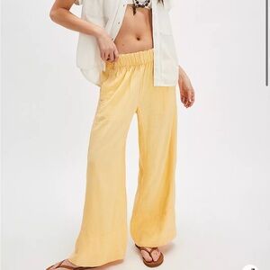 Free People Day's End Linen Pull-On Pants